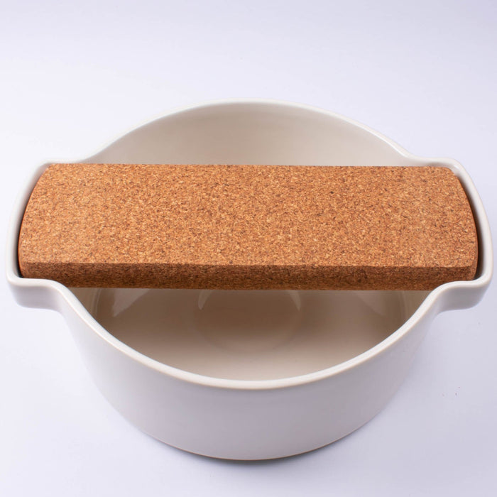 Cork Cutting Board, with Ceramic Bowl
