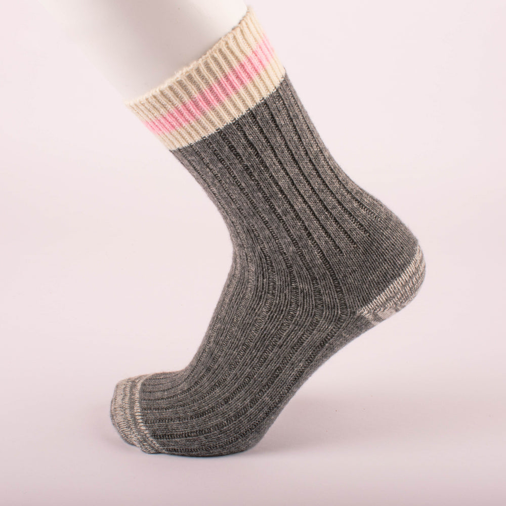 Kodiak Ladies Grey and Pink Comfort Socks - 2 Pairs