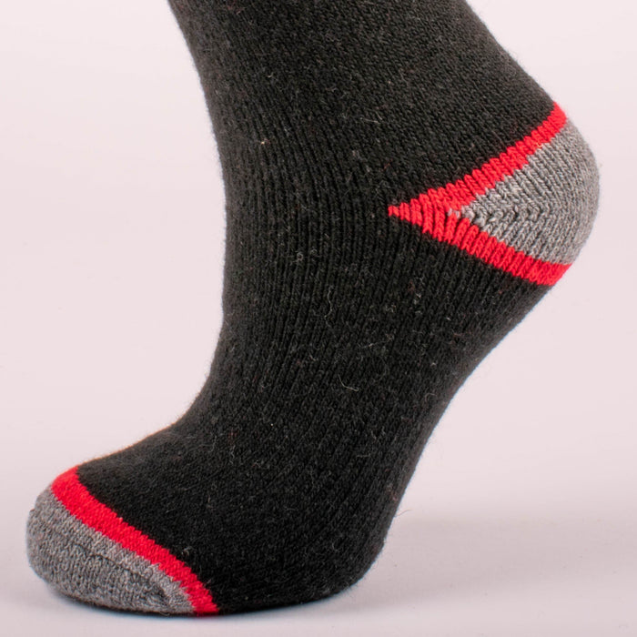 Kodiak Boys Black, Grey and Red Thermal Socks (Medium) - 2 Pairs