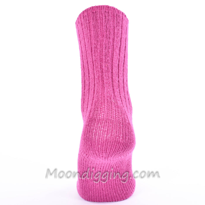 Duray Unisex Universal Comfort Dark Pink Lambswool Socks-Medium